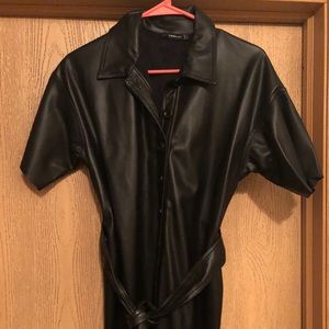 Zara Faux Leather Dress, Size S
